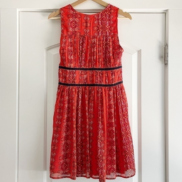 Abercrombie & Fitch Burnt Orange Floral Chiffon Dress - S - Picture 2 of 5
